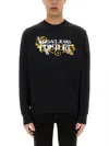 VERSACE JEANS COUTURE SWEATSHIRT WITH BAROQUE OUTLINE LOGO