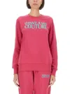 Versace Jeans Couture Logo Crew Neck Sweatshirt In Pink