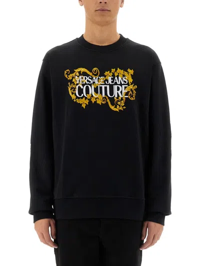 Versace Jeans Couture Sweatshirt With Logo In Black