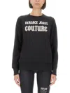 Versace Jeans Couture Bead-embellished Cotton Sweatshirt In Black