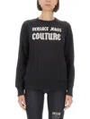 Versace Jeans Couture Bead-embellished Cotton Sweatshirt In Black