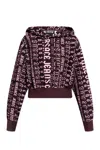 Versace Jeans Couture Logo Pattern Hoodie Sweatshirt In Purple