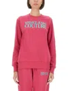 Versace Jeans Couture Logo Crew Neck Sweatshirt In Pink