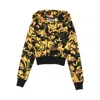 Versace Jeans Couture Barocco-print Hoodie In Black