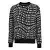 Versace Jeans Couture Monogram Crewneck Sweater With Ribbed Finish