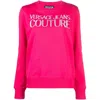 Versace Jeans Couture Logo-embroidered Cotton Sweatshirt In Pink