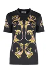 Versace Jeans Couture Graphic Print Crew-neck Cotton T-shirt In Black