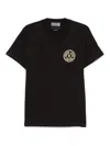 Versace Jeans Couture Black Cotton T-shirt With Print In Black