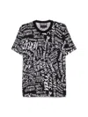 Versace Jeans Couture Logomania Print T Shirt In Black