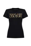 Versace Jeans Couture Ribbed Collar Crew-neck T-shirt In Cotton In Black