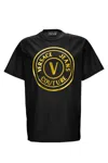 Versace Jeans Couture T-shirt With Printed Logo In Black
