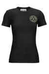 Versace Jeans Couture "v-emblem" Logo T-shirt In Black