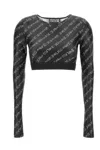 Versace Jeans Couture All-over Print Black Top In Black