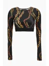 Versace Jeans Couture Chain Couture Crop Top In Black