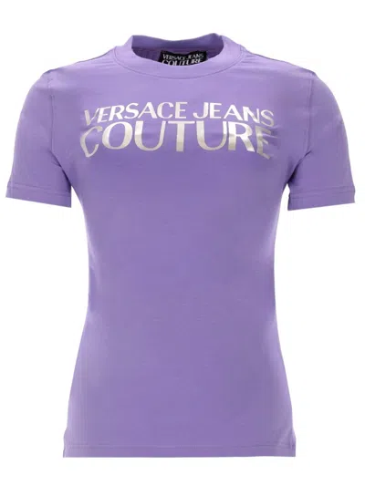 Versace Jeans Couture T Shirt Con Logo In Pattern