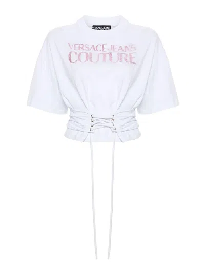 Versace Jeans Couture T-shirt Gathered Details In White