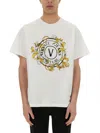 Versace Jeans Couture T-shirt V-emblem Outline Baroque In White