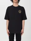 Versace Jeans Couture Black Cotton T-shirt With Print In Black