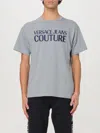 Versace Jeans Couture Man T-shirt Grey Size L Cotton In Grau