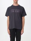 Versace Jeans Couture T-shirt With Printed Logo In Gray