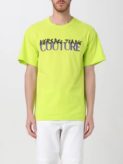 VERSACE JEANS COUTURE T-SHIRT VERSACE JEANS COUTURE MEN COLOR GREEN,g53281012