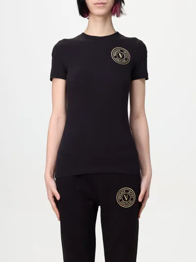 VERSACE JEANS COUTURE T-SHIRT VERSACE JEANS COUTURE WOMAN COLOR BLACK,G77469002