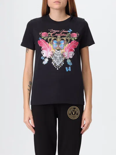VERSACE JEANS COUTURE T-SHIRT VERSACE JEANS COUTURE WOMAN COLOR BLACK,H36451002