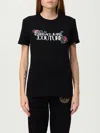 Versace Jeans Couture Floral-embellishment T-shirt In Black