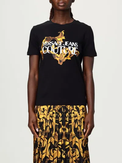VERSACE JEANS COUTURE T-SHIRT VERSACE JEANS COUTURE WOMAN COLOR BLACK,H36489002