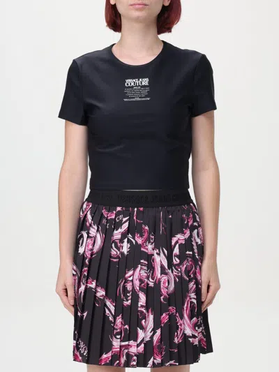 VERSACE JEANS COUTURE T-SHIRT VERSACE JEANS COUTURE WOMAN COLOR BLACK,F76516002