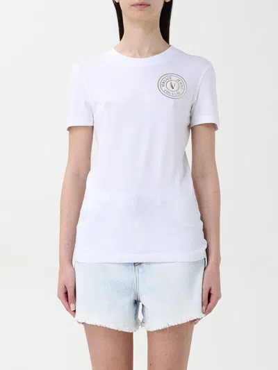 VERSACE JEANS COUTURE T-SHIRT VERSACE JEANS COUTURE WOMAN COLOR WHITE,G77469001
