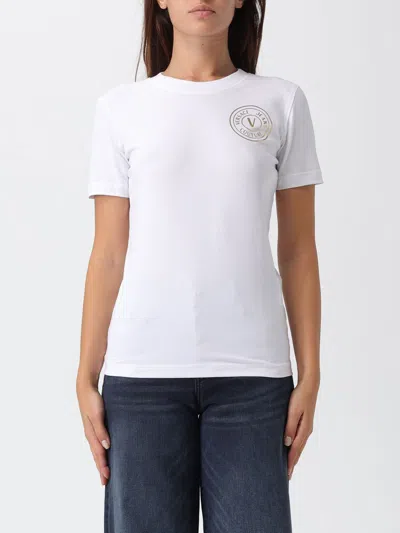 VERSACE JEANS COUTURE T-SHIRT VERSACE JEANS COUTURE WOMAN COLOR WHITE,H42242001