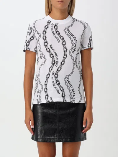 VERSACE JEANS COUTURE T-SHIRT VERSACE JEANS COUTURE WOMAN COLOR WHITE,F93296001