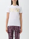 Versace Jeans Couture Upside Down-logo Cotton T-shirt In Weiss