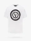 Versace Jeans Couture Cotton T-shirt With Iconic Print In White