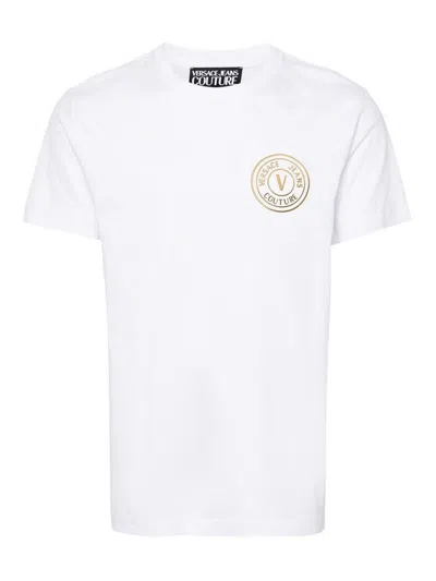 Versace Jeans Couture Logo-print Cotton T-shirt In White