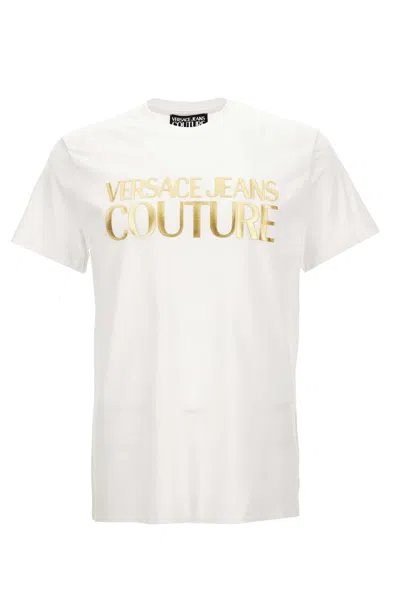 Versace Jeans Couture Foil Logo Cotton T-shirt In White