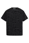 Versace Jeans Couture T-shirt With A Monogram And A Velvety Finish In Black