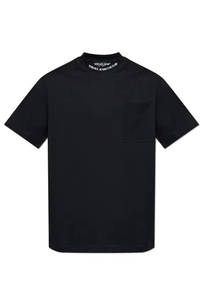 Versace Jeans Couture T-shirt With Barocco Print In Black