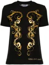 Versace Jeans Couture T-shirt With Chromo Couture Print In Nero E Oro