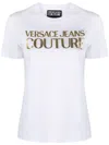 Versace Jeans Couture White Printed T-shirt In Bianco E Oro