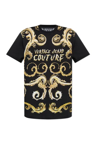 Versace Jeans Couture T-shirt With Logo In Black