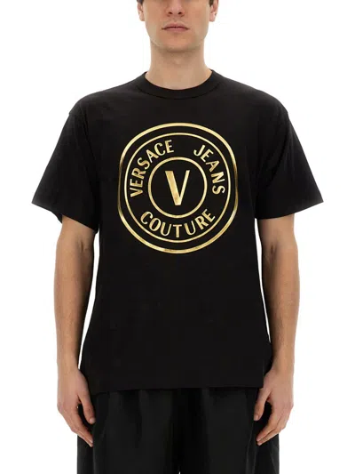 Versace Jeans Couture T-shirt With Logo In Black