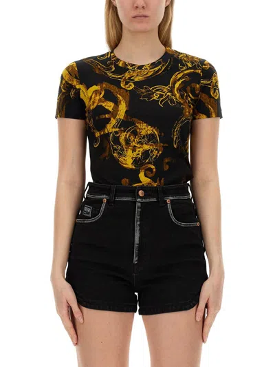 Versace Jeans Couture T-shirt With Logo In Black