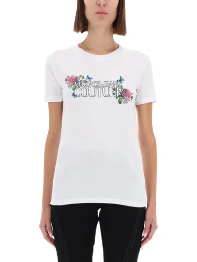 Versace Jeans Couture T Shirt With Logo In White