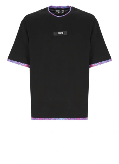 Versace Jeans Couture T-shirt With Patch Logo In Black