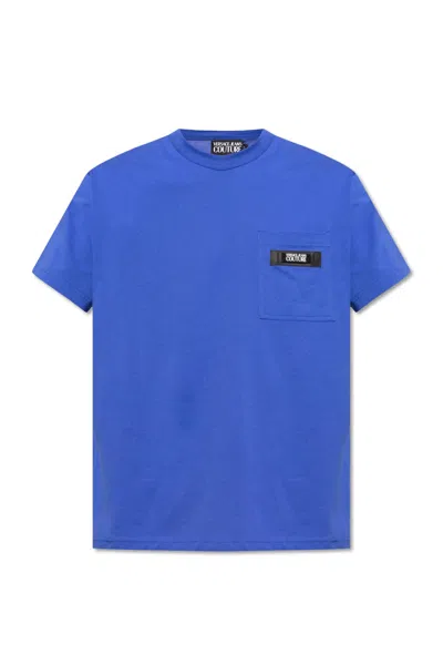 Versace Jeans Couture T-shirt With Pocket In Blue