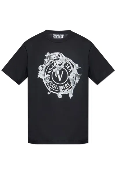 Versace Jeans Couture T-shirt With Print In Black