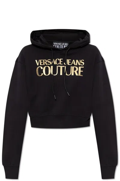 Versace Jeans Couture T-shirt With Printed Logo In Black