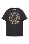 Versace Jeans Couture T-shirt With Printed Logo In Black